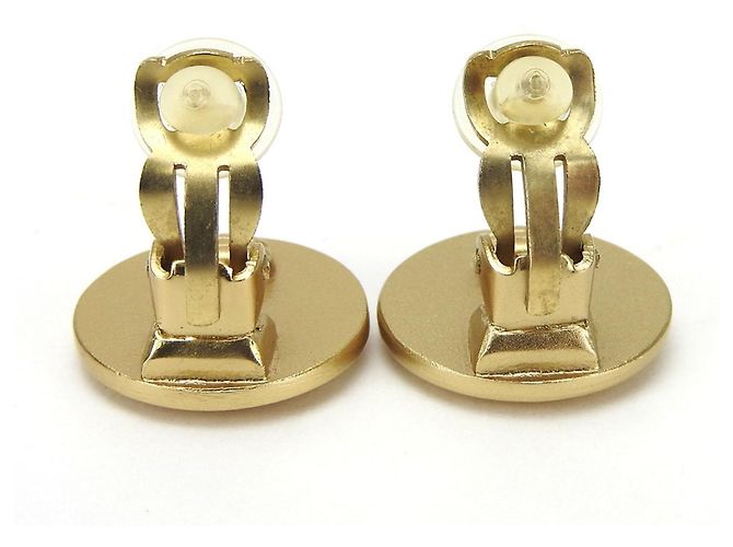 Orecchini a clip placcati in oro Chanel con strass rossi Rosso D'oro - vista 3