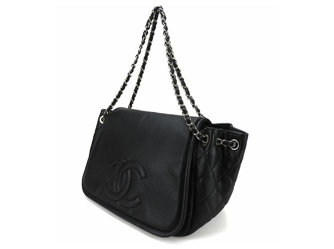 Borsa a spalla in pelle caviar nera Chanel Nero - vista 2