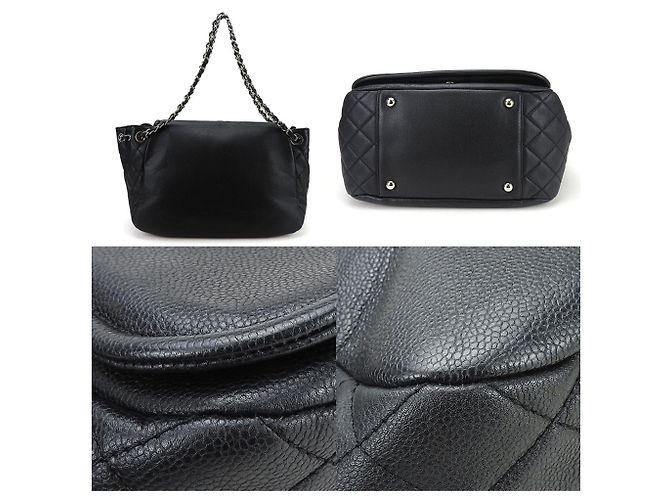 Borsa a spalla in pelle caviar nera Chanel Nero - vista 4