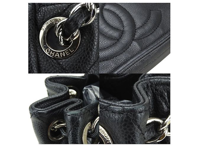 Borsa a spalla in pelle caviar nera Chanel Nero - vista 5