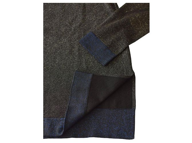 Karl Lagerfeld Top nero glitterato col alto maniche lunghe S - vista 6