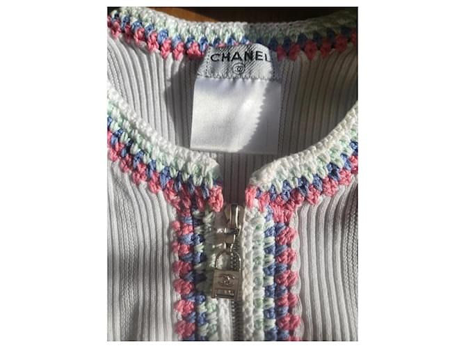 Top Chanel Cambon de algodón blanco - vista 4