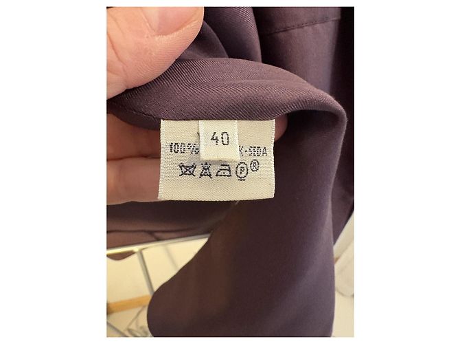 Hermès Seidenhemd - "Im Land der Gewürze" Mehrfarben Pflaume - Ansicht 5