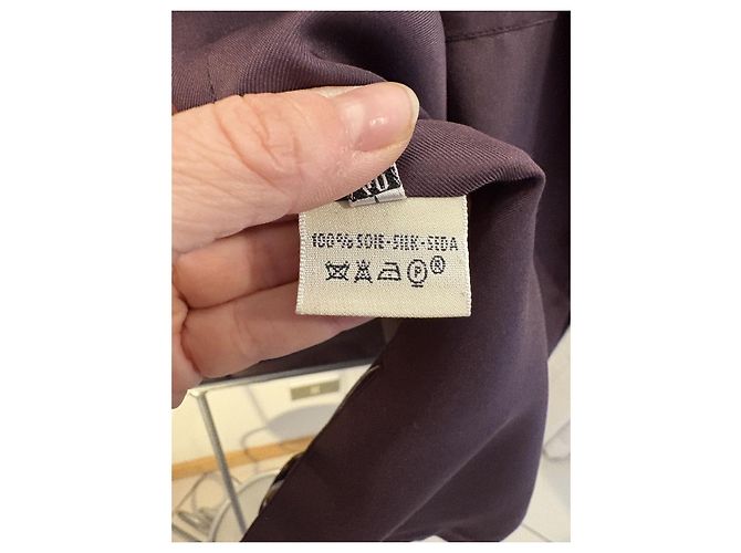Hermès Seidenhemd - "Im Land der Gewürze" Mehrfarben Pflaume - Ansicht 6