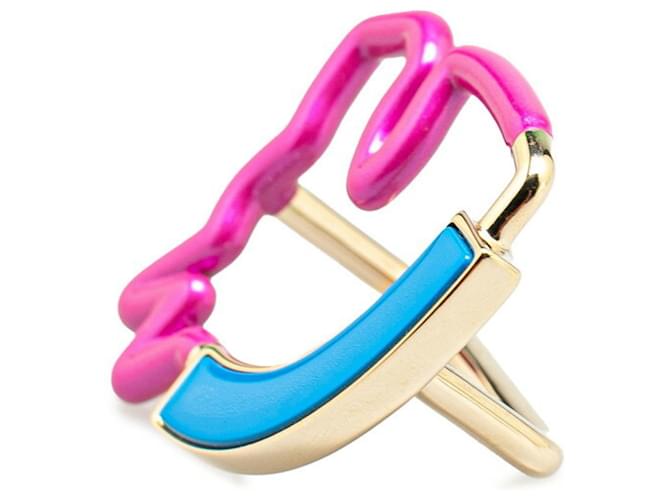 Hermès Schalring Cheval Neon von Hermes Pink Blau Golden - Ansicht 2