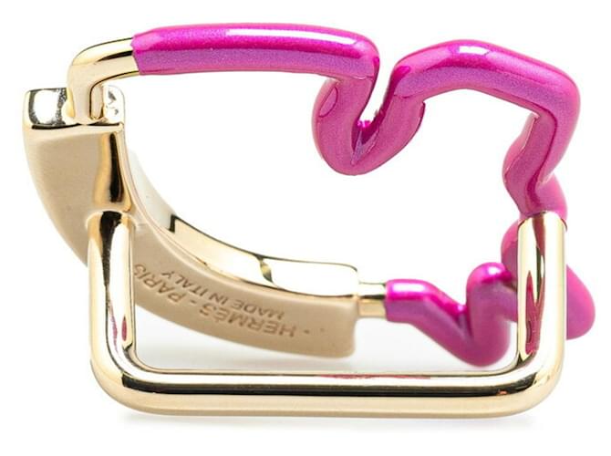 Hermès Schalring Cheval Neon von Hermes Pink Blau Golden - Ansicht 3