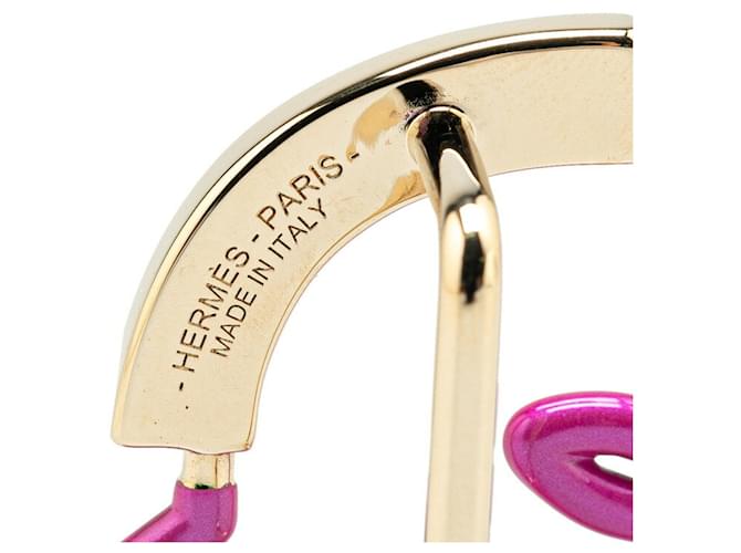 Hermès Schalring Cheval Neon von Hermes Pink Blau Golden - Ansicht 4