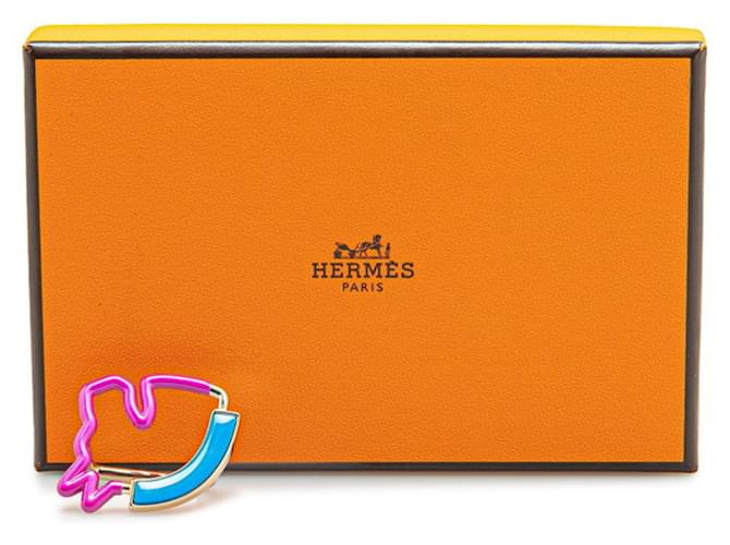 Hermès Schalring Cheval Neon von Hermes Pink Blau Golden - Ansicht 5