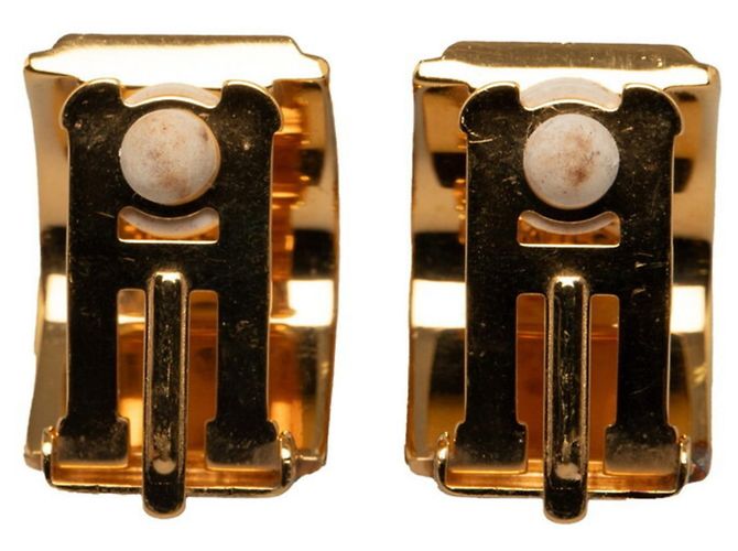 Hermès Hermes vergoldete Emaille Cloisonné Ohrringe Golden - Ansicht 2