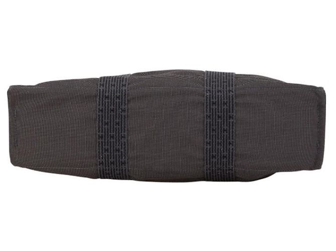 Hermès Hermes Air Line MM Tote Bag aus grauem Canvas Braun - Ansicht 3