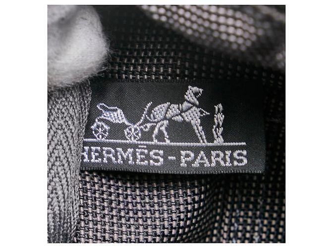 Hermès Hermes Air Line MM Tote Bag aus grauem Canvas Braun - Ansicht 5