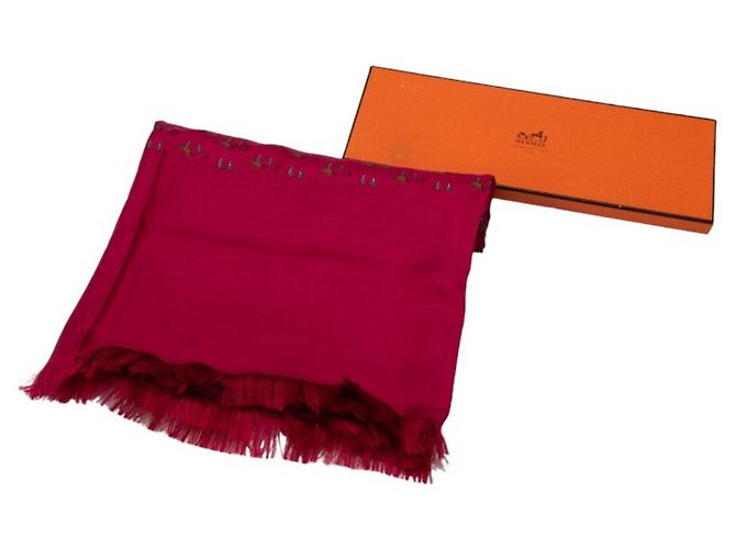 Sciarpa in seta della periodo Hermès Margiela Rosso Multicolore - vista 5
