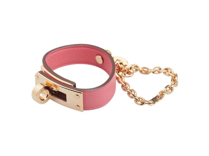 Hermès Porte-gants Hermes Kelly en Rose Azalee Pink - vue 2
