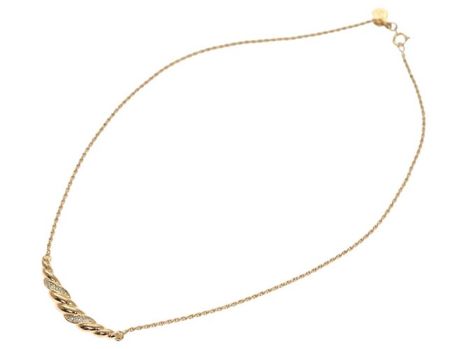 Collana Christian Dior metallo oro Auth FF6533 D'oro - vista 2
