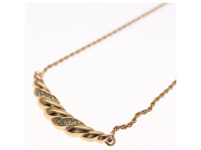Collana Christian Dior metallo oro Auth FF6533 D'oro - vista 3