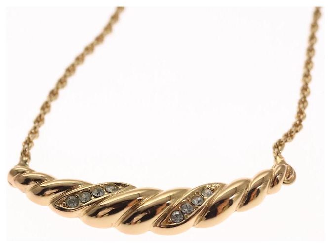 Collana Christian Dior metallo oro Auth FF6533 D'oro - vista 9