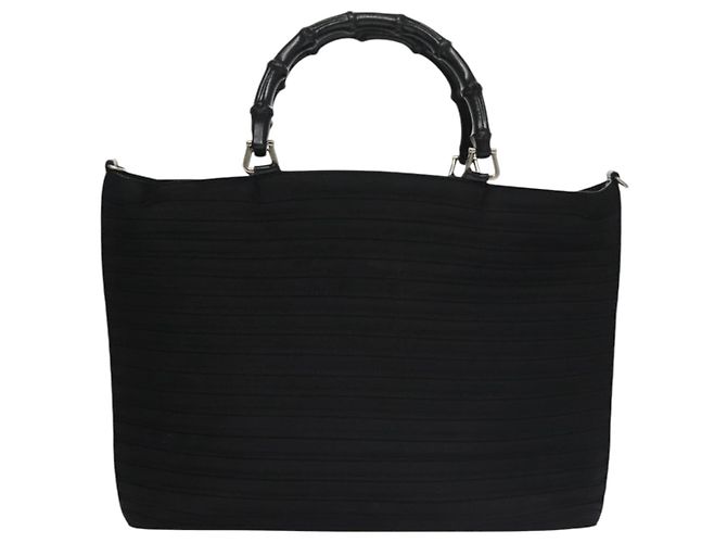 GUCCI Bamboo Handtasche Nylon 2way schwarz Auth ep7254 - Ansicht 13