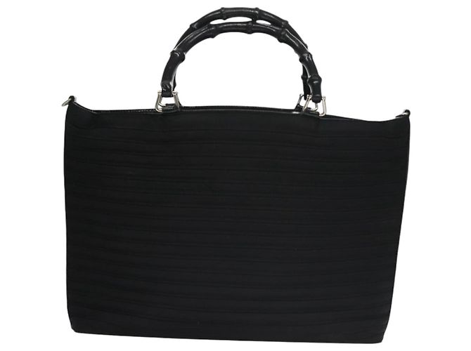 GUCCI Bamboo Handtasche Nylon 2way schwarz Auth ep7254 - Ansicht 2