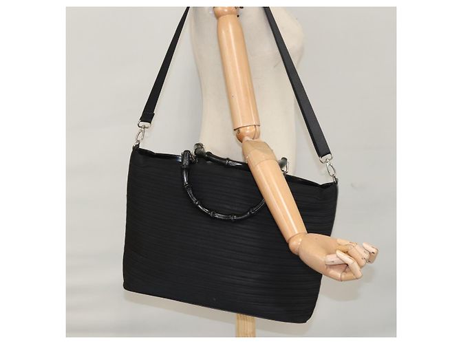 GUCCI Bamboo Handtasche Nylon 2way schwarz Auth ep7254 - Ansicht 24