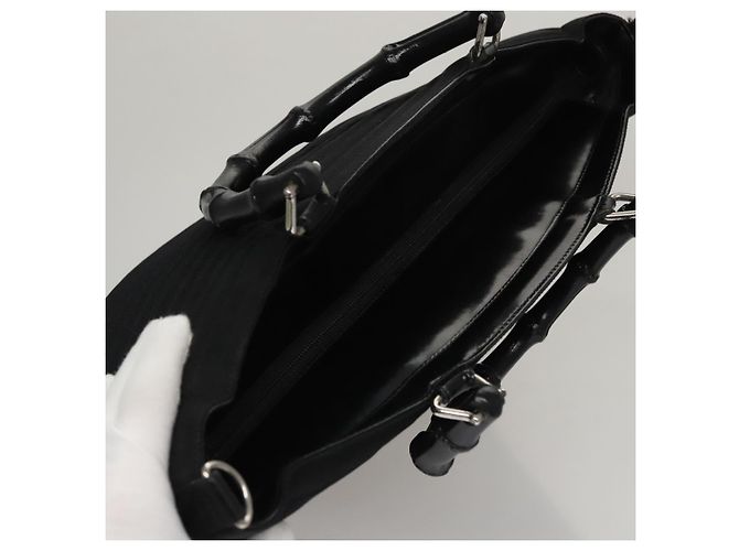 GUCCI Bamboo Handtasche Nylon 2way schwarz Auth ep7254 - Ansicht 6
