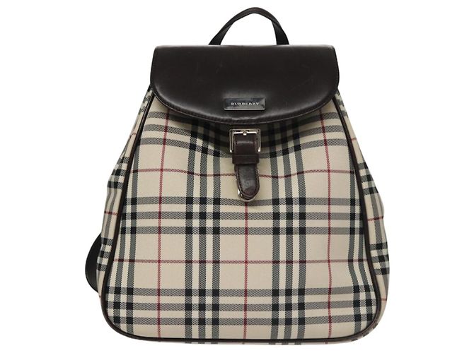 Mochila BURBERRY Nova Check de lona Beige Brown Auth ep7277 Castaño - vista 13