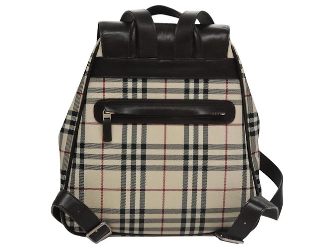 Mochila BURBERRY Nova Check de lona Beige Brown Auth ep7277 Castaño - vista 2