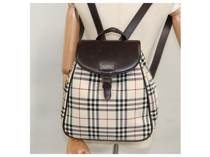 Mochila BURBERRY Nova Check de lona Beige Brown Auth ep7277 Castaño - vista 29