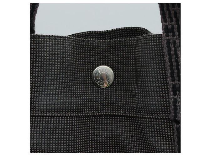 Hermès HERMES Handtasche Her Line MM Canvas Grau Silber Auth bs21952 Braun - Ansicht 17