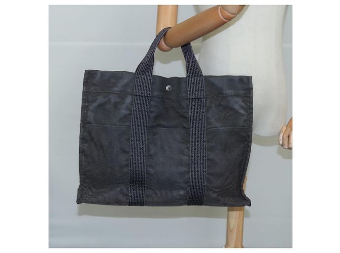 Hermès HERMES Handtasche Her Line MM Canvas Grau Silber Auth bs21952 Braun - Ansicht 20