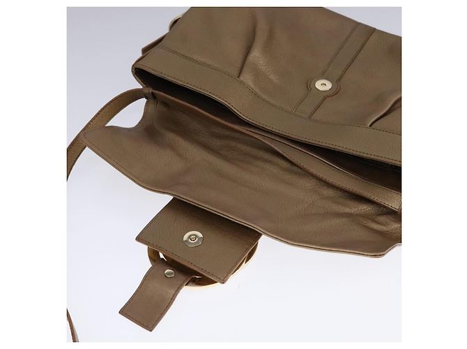 Bulgari Borsa a spalla BVLGARI Chandra in pelle bronzo Auth am7552 - vista 10