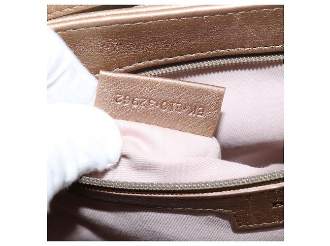 Bulgari Borsa a spalla BVLGARI Chandra in pelle bronzo Auth am7552 - vista 12