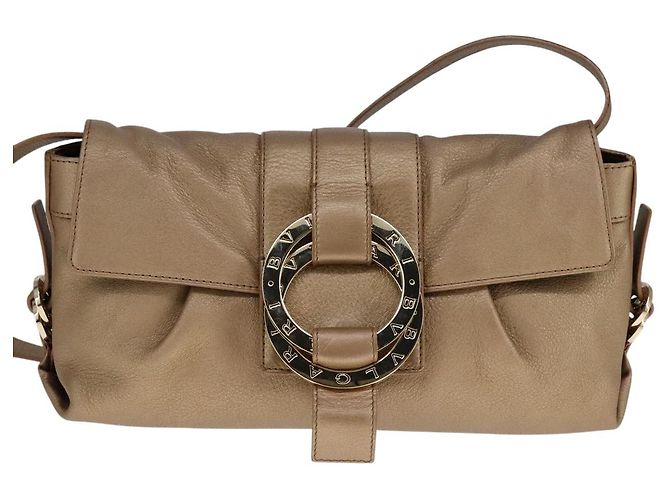 Bulgari Borsa a spalla BVLGARI Chandra in pelle bronzo Auth am7552 - vista 13