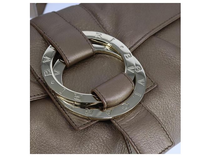 Bulgari Borsa a spalla BVLGARI Chandra in pelle bronzo Auth am7552 - vista 17