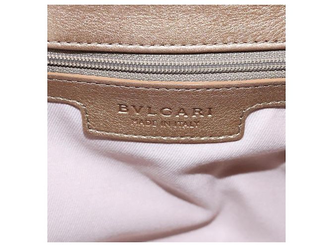 Bulgari Borsa a spalla BVLGARI Chandra in pelle bronzo Auth am7552 - vista 18