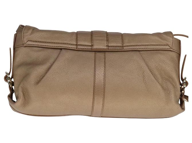 Bulgari Borsa a spalla BVLGARI Chandra in pelle bronzo Auth am7552 - vista 2