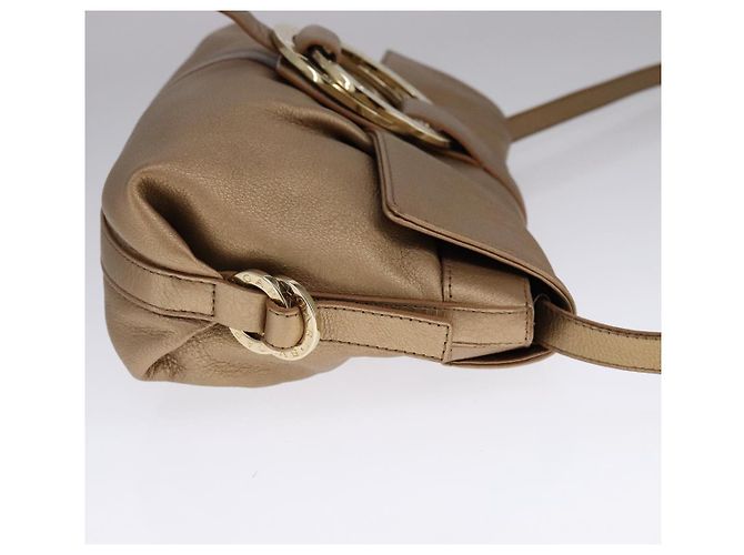 Bulgari Borsa a spalla BVLGARI Chandra in pelle bronzo Auth am7552 - vista 4