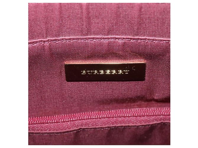Burberry Nova Check Tote Bag aus Canvas Leder beige rot gold Auth 111118 Golden - Ansicht 19