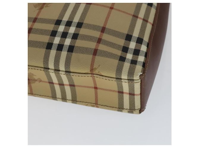 Borsa a Spalla Burberry Nova Check in Pelle PVC Beige Auth yk16862 - vista 15