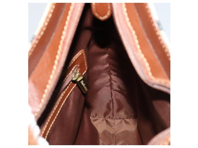 Borsa a Spalla Burberry Nova Check in Pelle PVC Beige Auth yk16862 - vista 17