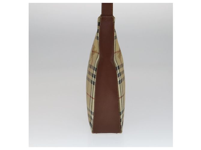 Borsa a Spalla Burberry Nova Check in Pelle PVC Beige Auth yk16862 - vista 3