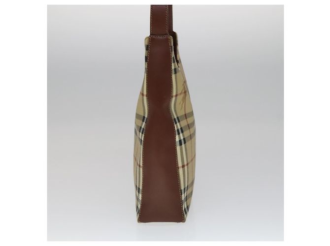 Borsa a Spalla Burberry Nova Check in Pelle PVC Beige Auth yk16862 - vista 4