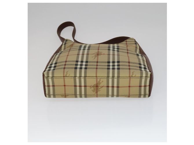 Borsa a Spalla Burberry Nova Check in Pelle PVC Beige Auth yk16862 - vista 5