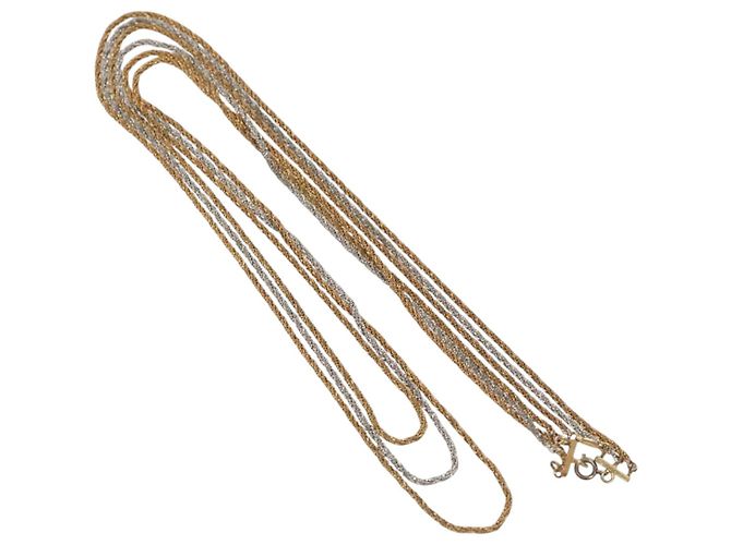 Collana Triple Twist Christian Dior in metallo dorato Auth am7605 D'oro - vista 2