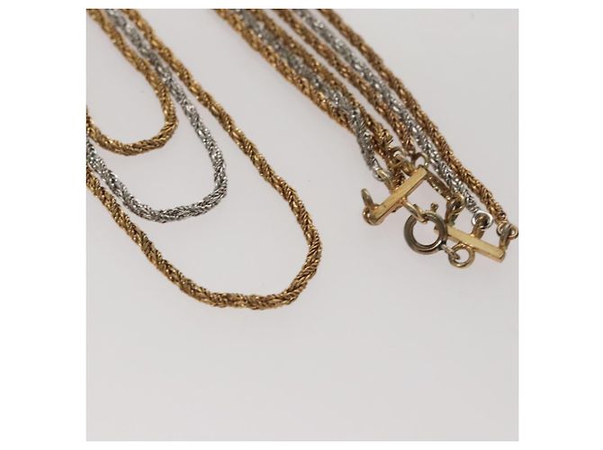 Collana Triple Twist Christian Dior in metallo dorato Auth am7605 D'oro - vista 3
