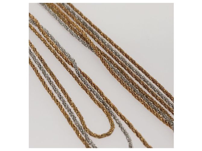 Collana Triple Twist Christian Dior in metallo dorato Auth am7605 D'oro - vista 4