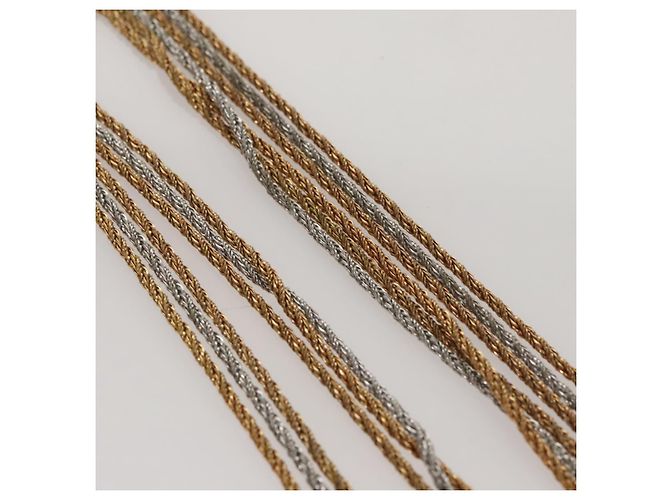 Collana Triple Twist Christian Dior in metallo dorato Auth am7605 D'oro - vista 5