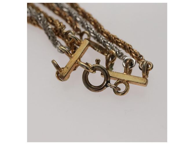 Collana Triple Twist Christian Dior in metallo dorato Auth am7605 D'oro - vista 7