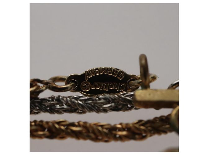 Collana Triple Twist Christian Dior in metallo dorato Auth am7605 D'oro - vista 8