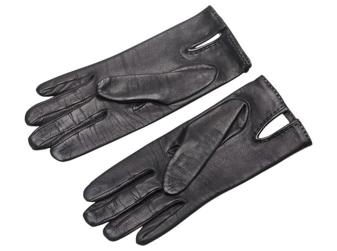 Hermès Hermes Kelly-Handschuhe mit Schlossanhänger Schwarz - Ansicht 2