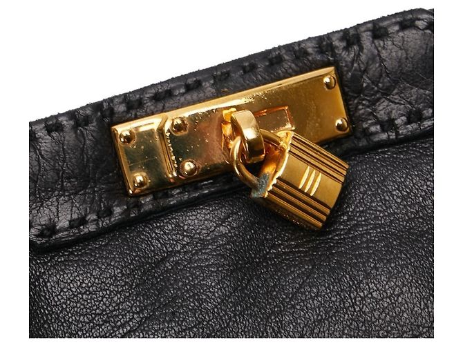 Hermès Hermes Kelly-Handschuhe mit Schlossanhänger Schwarz - Ansicht 3